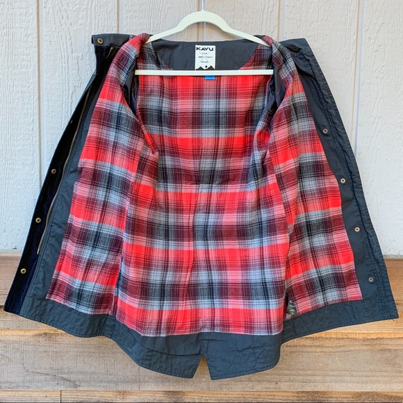 KAVU 100% cotton red flannel lined hooded jacket - Picture 2 of 16